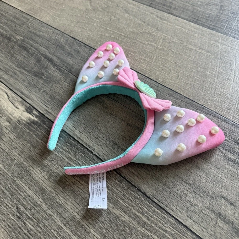 Fiesta Great Wolf Lodge Glam Ears Mermaid Purple Bow & SeaShell GWL White Pearls